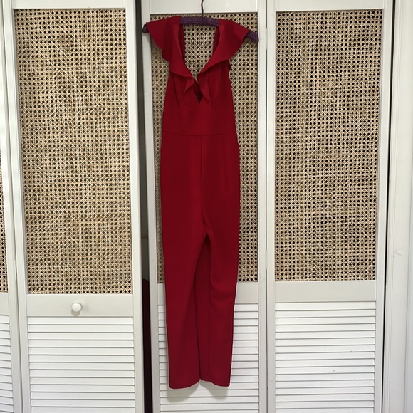 Lulus Leilani Red Ruffled Jumpsuit Size: XS - Picture 2 of 4